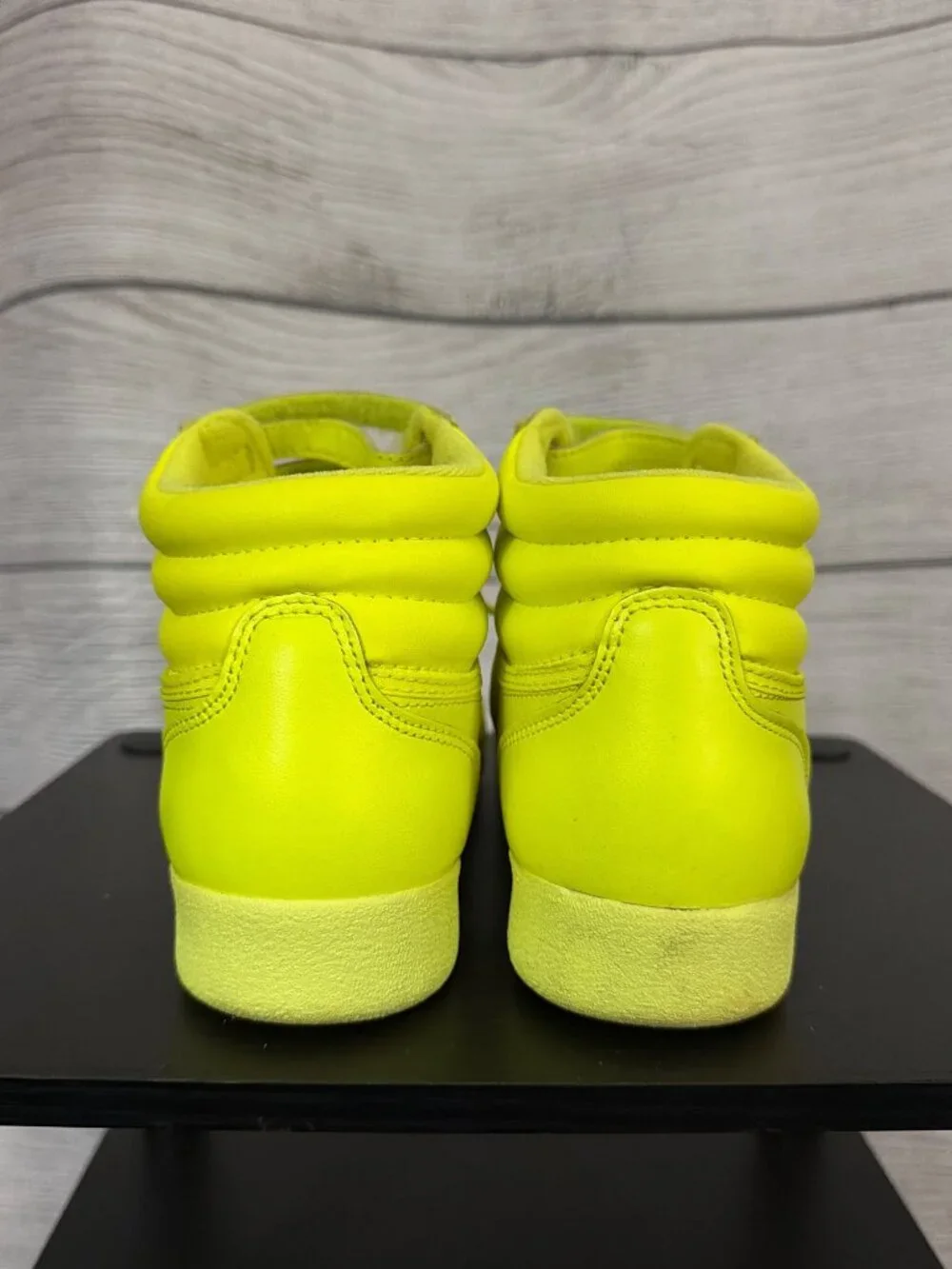 Reebok Classic Freestyle Hi Neon Yellow Sneakers Size 8